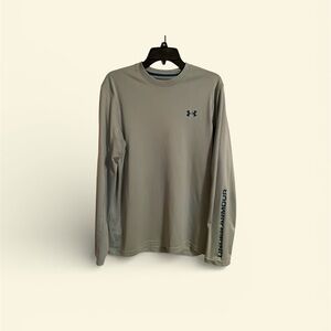 Under Armour Men's Long Sleeve Shirt in Grayish Green, Size Medium